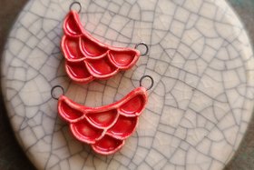 Scalloped / Ceramic Charm Set