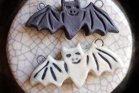 Bats / Ceramic Bat Pendant Made When Ordered
