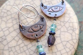 Tears Of Joy / Copper and Gemstone Earrings