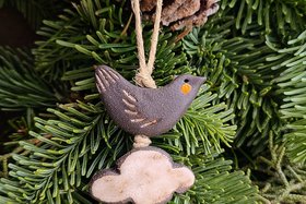 Rainbow and Bird / Ceramic Wall Decor/Ornament
