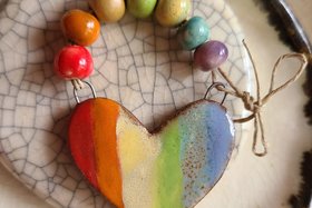 Love / Ceramic Pendant and Bead Set