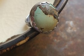 Mountain and River / Turquoise and Sterling Ring Size 8