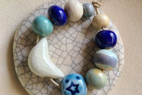 Reserved for Sarah J / Moonlight Ceramic Beads
