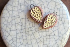Yellow Paisley / Ceramic Earring Charms