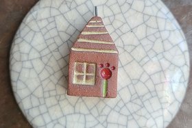 Little House With Tulip / Ceramic Charm