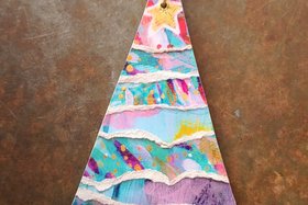 Abstract Tree / Wood, Ceramic and Paper Tree Ornament