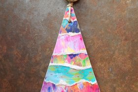 Art Tree / Wood, Ceramic and Paper Tree Ornament