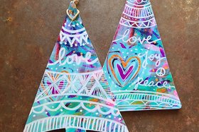 Reserved for Janet C. / Wood, Ceramic and Paper Tree Ornament