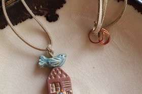Fly Away Home / Ceramic Bead Necklace