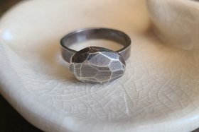 Gem / Adjustable Silver Ring