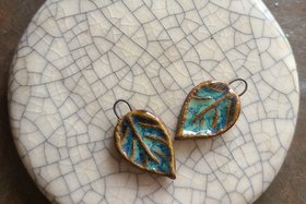 Dreamy Leaf / Ceramic Earring Charms