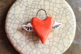 Wings of Love / Ceramic Pendant