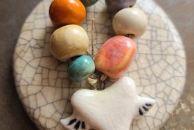Fly To Me / Ceramic Pendant and Bead Set