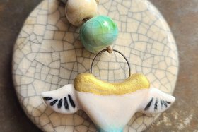 Love Is Love / Ceramic Pendant and Bead Set