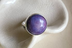Secret Garden / Purple Ceramic & Silver Ring