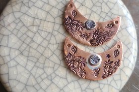 Sweet Bee / Copper and Sterling Charm/Link Set