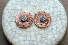 Fleur/ Copper and Sterling Charm/Link Set