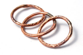 Linked Rings / Handmade Copper Links/ made when ordered