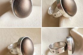 Black Hole Sun / Ceramic & Silver Ring