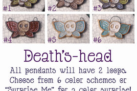 Pre-Order / Death's-head Moth Pendant / Ceramic Beads to be made