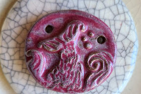 Pink Mermaid Tail / Ceramic Pendant