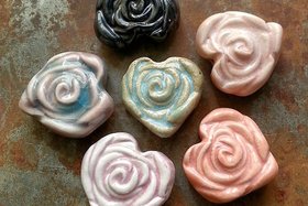 La Vie En Rose / Ceramic Heart Rose Bead Pre-Order
