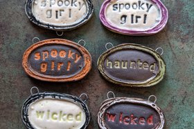 Spooky Words Pendant  / Ceramic Pendants To Be Made