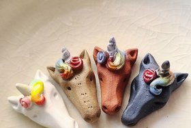 Rainbow Unicorn / Ceramic Pendant Made When Ordered