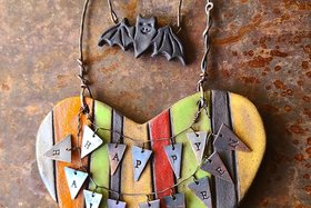 Reserved for Janet C./ Happy Halloween Mixed Media Ornament