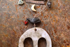 Reserved for Jenny O./ Once Upon A Midnight Dreary Mixed Media Ornament