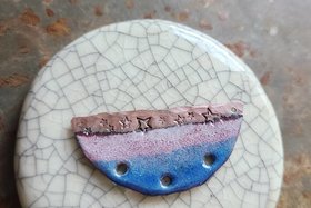 Evening / Enameled Copper Pendant