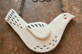 Peace / Ceramic and Copper Wall Decor/Ornament