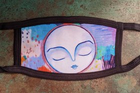 Abstract and Moon / Gaea Handmade Face Mask