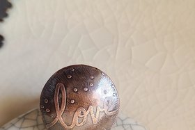 Love / Copper and Sterling Ring Size 7