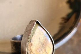 Golden Hour / Labradorite and Sterling Silver Ring