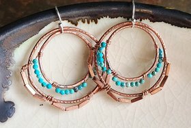 Off The Beaten Path / Copper & Turquoise Earrings