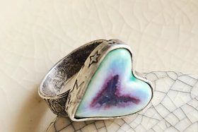 Reserved for Kristy A. / Sterling Silver and Ceramic Ring