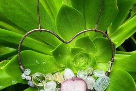 Reserved for Mary Ann / Gem Love / Copper and Gemstone Sun Catcher