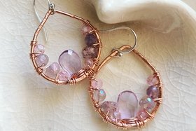 Reserved for Cathy M. / Sunshine In / Copper & Gemstone Earrings