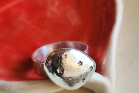 Starry Sky / Adjustable Silver Ring